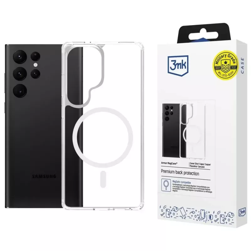 Capa de proteção 3MK Armor MagCase para Samsung Galaxy S24 Ultra – robusta, leve, compatível com íman