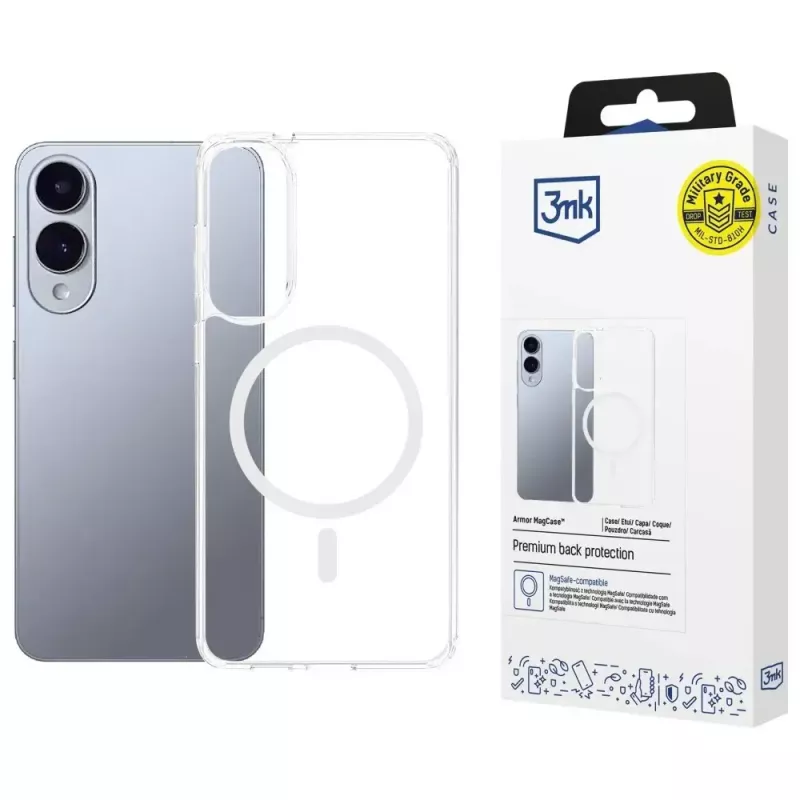 Capa de proteção 3MK Armor MagCase para Samsung Galaxy S25 Edge – design fino e resistente a choques