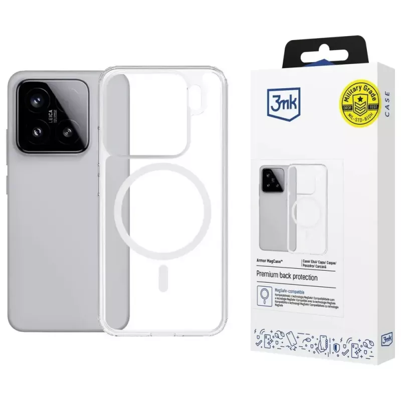 Capa de proteção MagCase Armor da 3MK para Xiaomi 15 Pro — capa para telemóvel fina e resistente