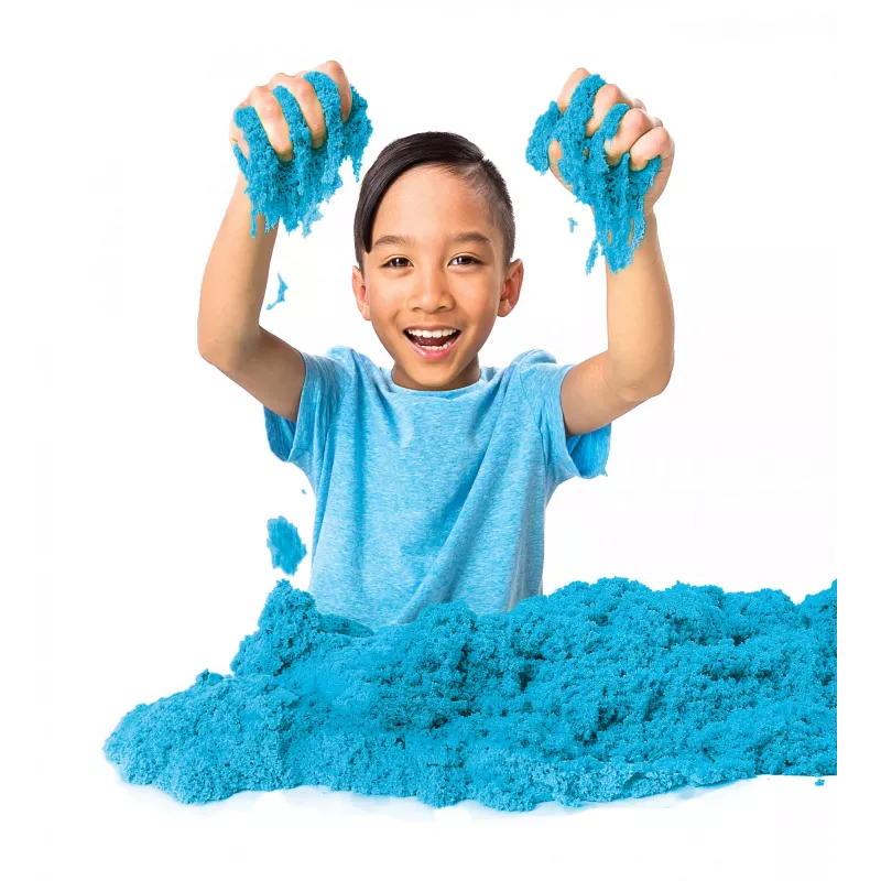 Kinetic Sand, 2 libras de areia cinética azul, brinquedos sensoriais moldáveis para crianças, saco reutilizável (embalagem pode variar), para crianças a partir de 3 anos