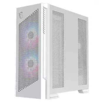 Caixa de PC MSI MPG VELOX 300R AIRFLOW PZ Midi Tower branco — ATX/EATX/MicroATX/Mini-ITX, 1×3,5 polegadas, 4×2,5 polegadas, 2×USB 3.2 Gen1, janela lateral