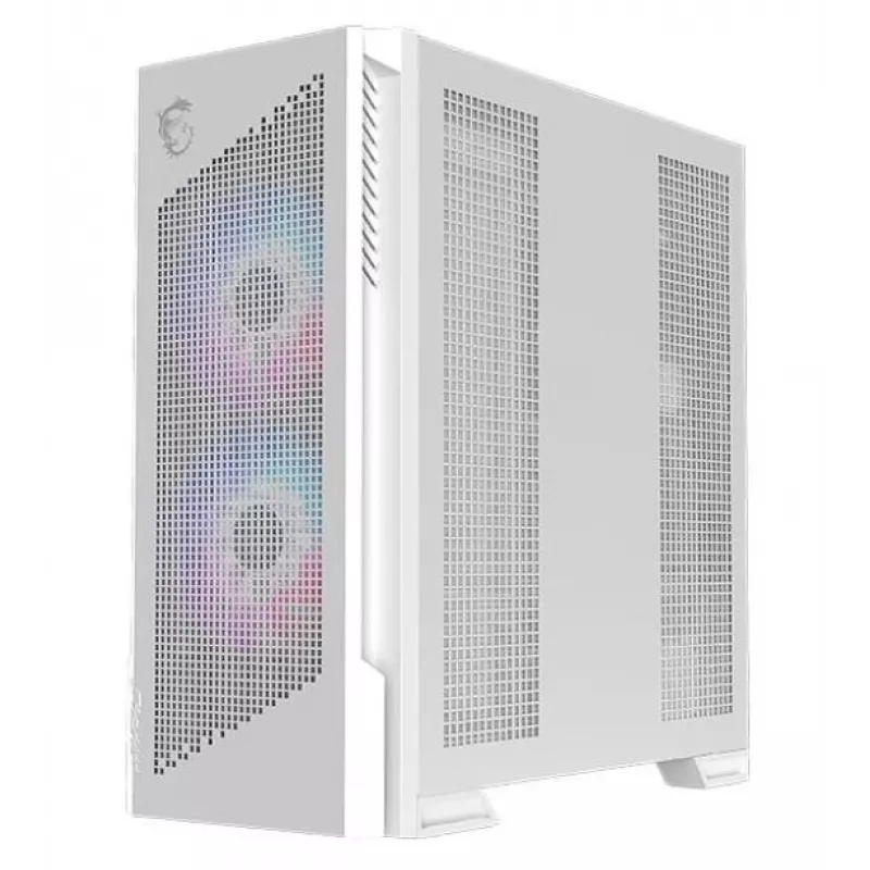 Caixa de PC MSI MPG VELOX 300R AIRFLOW PZ Midi Tower branco — ATX/EATX/MicroATX/Mini-ITX, 1×3,5 polegadas, 4×2,5 polegadas, 2×USB 3.2 Gen1, janela lateral