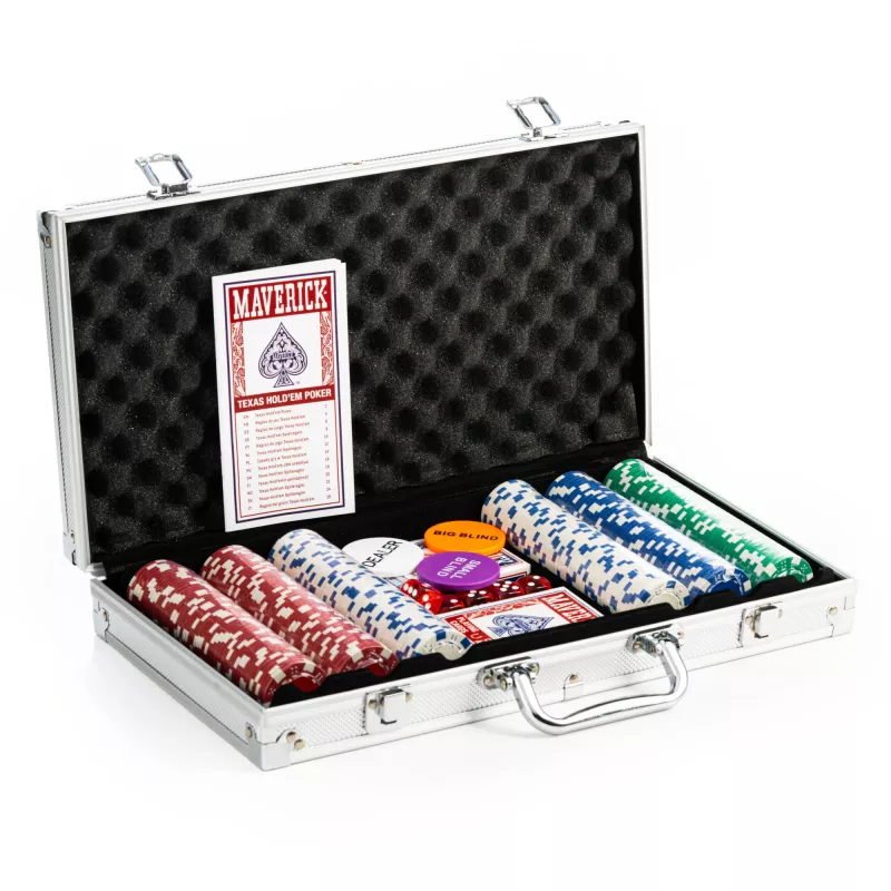 Conjunto de póquer Cartamundi Maverick — fichas de plástico 11,5 g, mala 385×240×65 mm