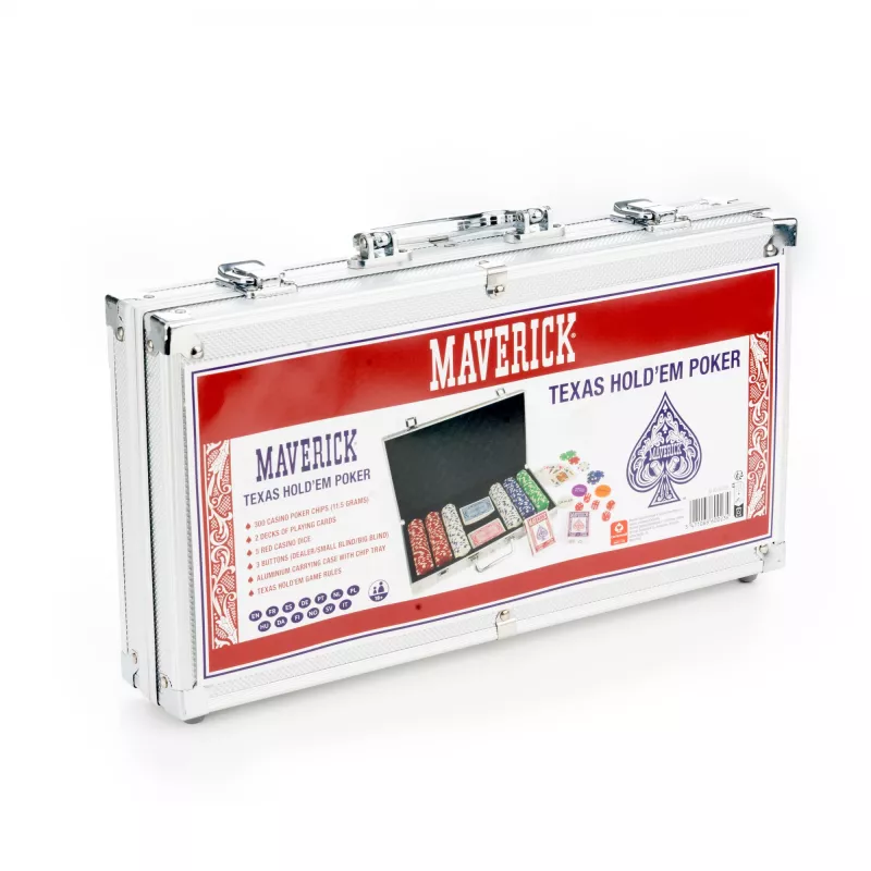 Conjunto de póquer Cartamundi Maverick — fichas de plástico 11,5 g, mala 385×240×65 mm