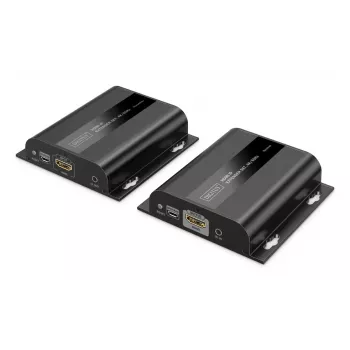 Extensor HDMI IP DIGITUS Set - 4K/60Hz 120/200 m, um para muitos, CAT, preto