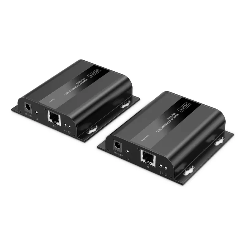 Extensor HDMI IP DIGITUS Set - 4K/60Hz 120/200 m, um para muitos, CAT, preto