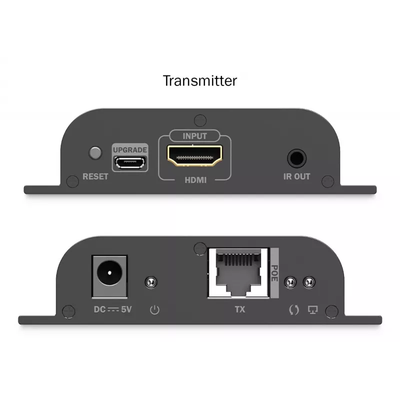 Extensor HDMI IP DIGITUS Set - 4K/60Hz 120/200 m, PoE, um para muitos, CAT, preto