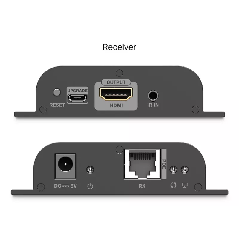Extensor HDMI IP DIGITUS Set - 4K/60Hz 120/200 m, PoE, um para muitos, CAT, preto