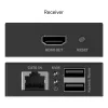 Extensor HDMI KVM DIGITUS Set – 4K/30Hz 40/70m PoC CAT preto