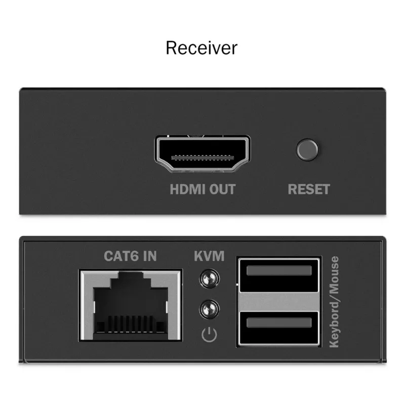 Extensor HDMI KVM DIGITUS Set – 4K/30Hz 40/70m PoC CAT preto