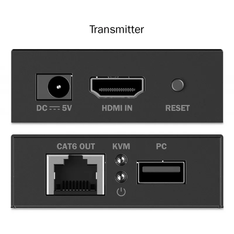 Extensor HDMI KVM DIGITUS Set – 4K/30Hz 40/70m PoC CAT preto