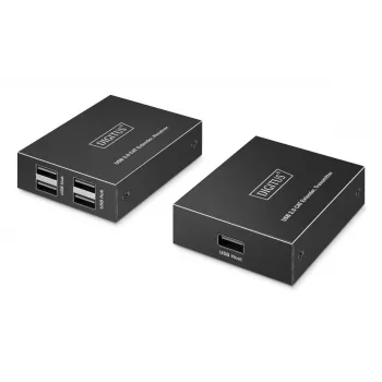 Extensor USB DIGITUS - USB 2.0 4 portas USB-A 150m para utilização com cabo CAT6 (ou superior)