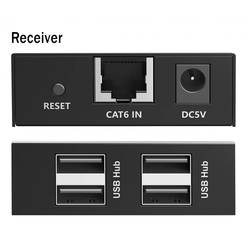 Extensor USB DIGITUS - USB 2.0 4 portas USB-A 150m para utilização com cabo CAT6 (ou superior)