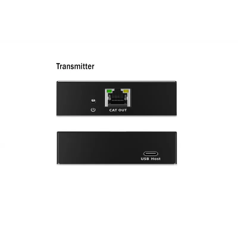 Extensor USB 3.2 Gen1 CAT da DIGITUS DA-73121 — 5 Gbit/s, 4 portas (3× USB-A, 1× USB-C), 100 m, alimentado por DC