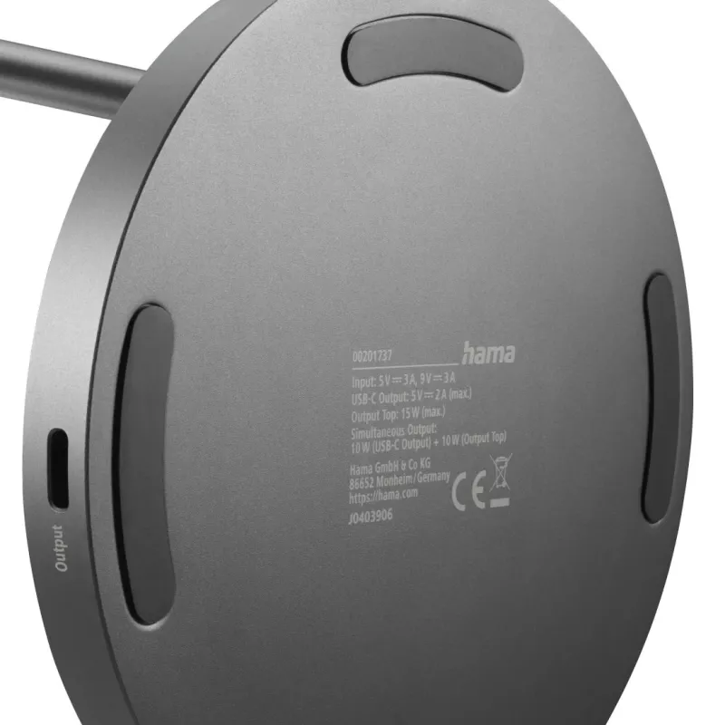 Hama 00201737 carregador móvel auscultadores, smartphone preto USB carregamento sem fios carregamento rápido interior