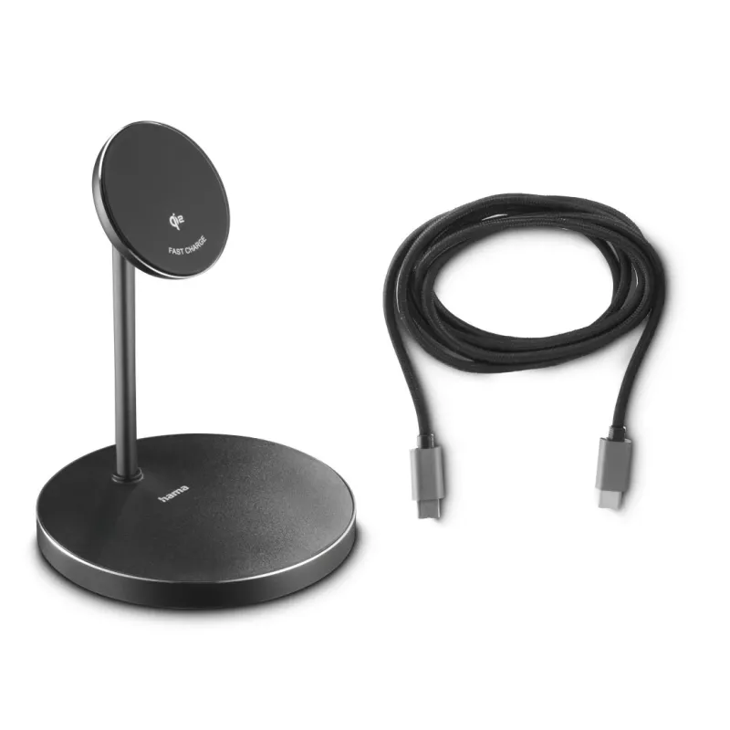 Hama 00201737 carregador móvel auscultadores, smartphone preto USB carregamento sem fios carregamento rápido interior