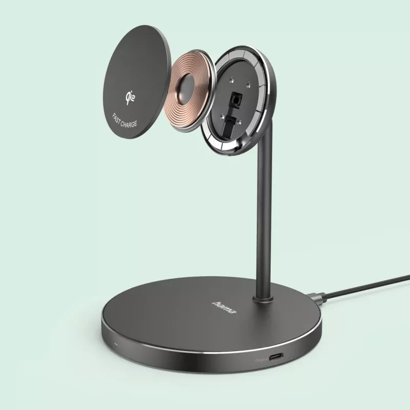 Hama 00201737 carregador móvel auscultadores, smartphone preto USB carregamento sem fios carregamento rápido interior