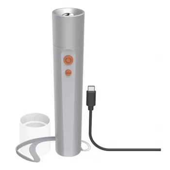 Lanterna de mão Hama FL350-C prateado LED 3W USB recarregável