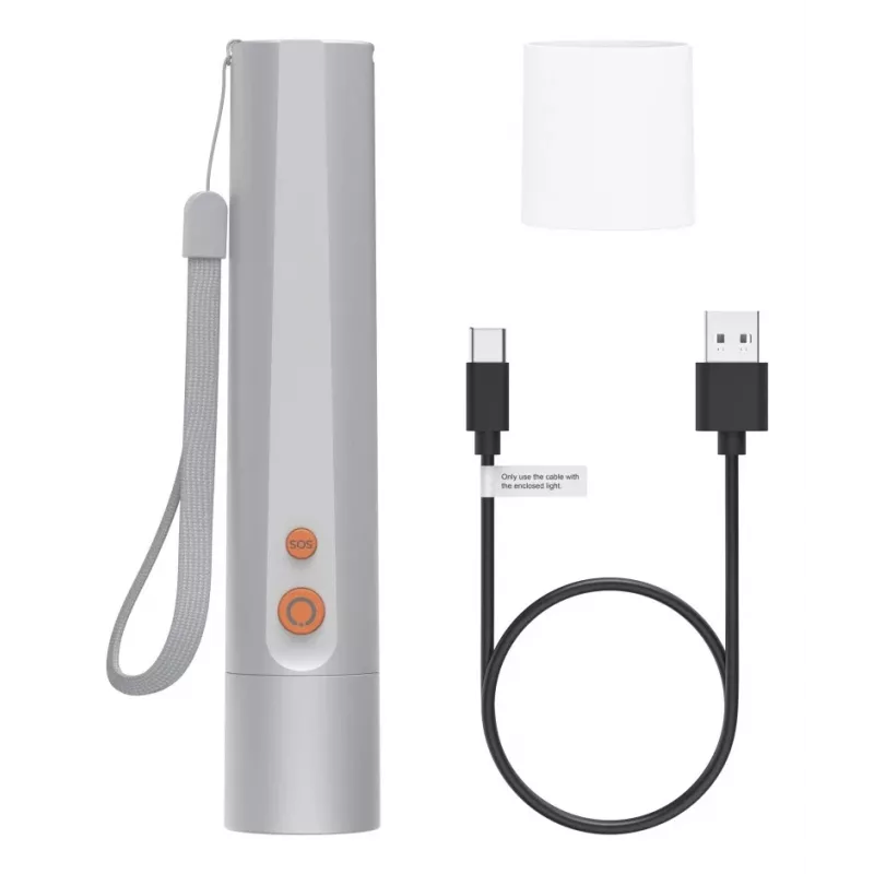 Lanterna de mão Hama FL350-C prateado LED 3W USB recarregável