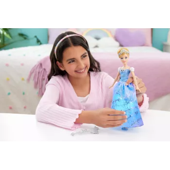 Boneca de moda Disney Princess Verzaubertes Ballkleid Cinderella com luz e som, inspirada no filme