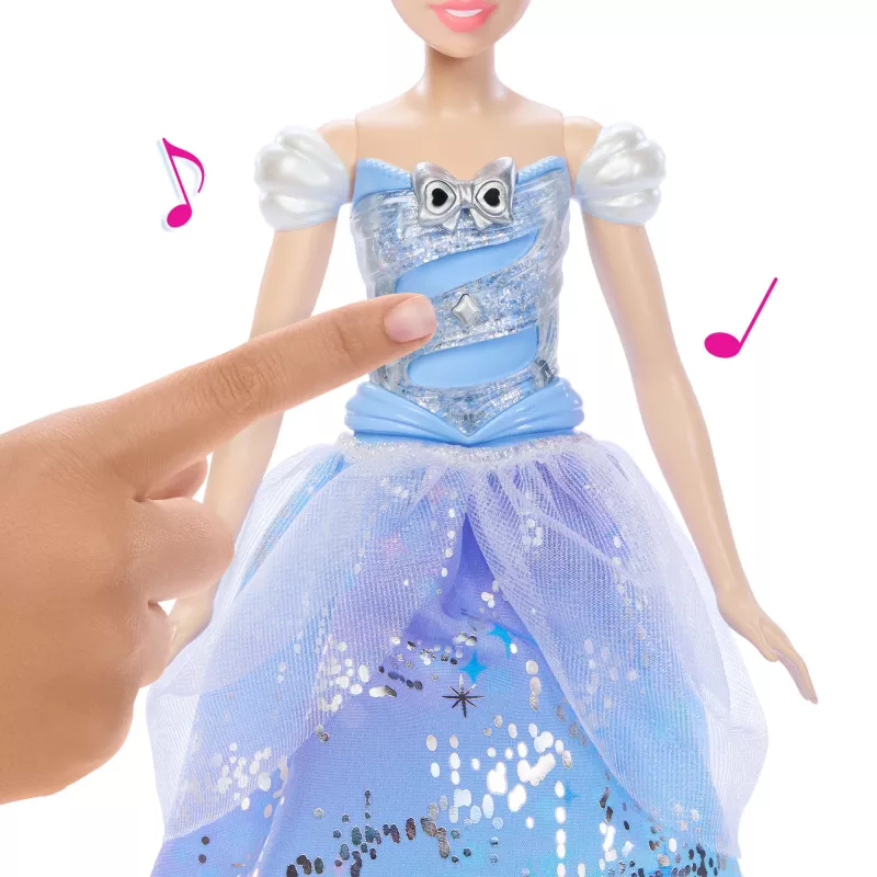 Boneca de moda Disney Princess Verzaubertes Ballkleid Cinderella com luz e som, inspirada no filme