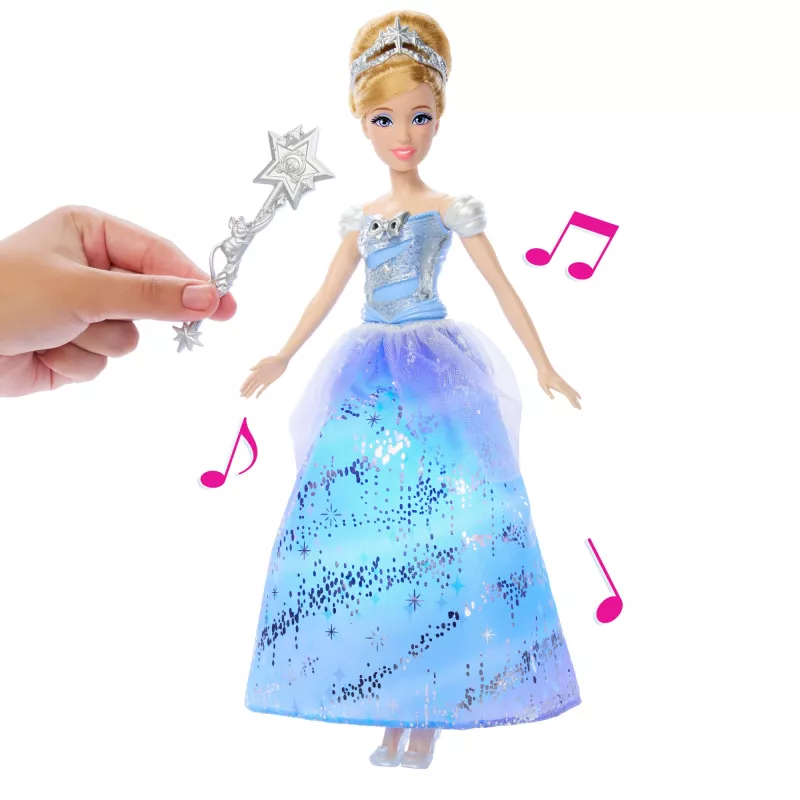 Boneca de moda Disney Princess Verzaubertes Ballkleid Cinderella com luz e som, inspirada no filme