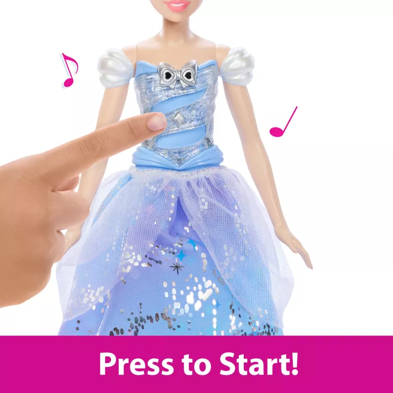 Boneca de moda Disney Princess Verzaubertes Ballkleid Cinderella com luz e som, inspirada no filme