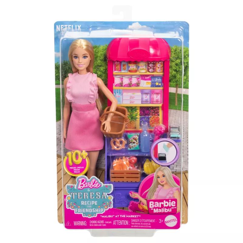 Barbie e Teresa Receita para a Amizade Malibu no Mercado boneca e conjunto com 11 acessórios