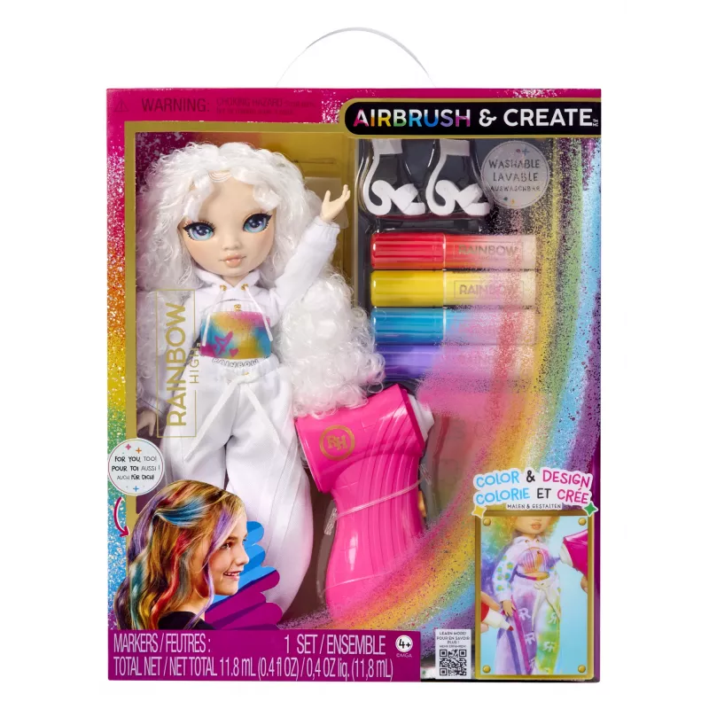 Rainbow High Air Brush & Create boneca de moda com olhos verdes, a partir dos 4 anos