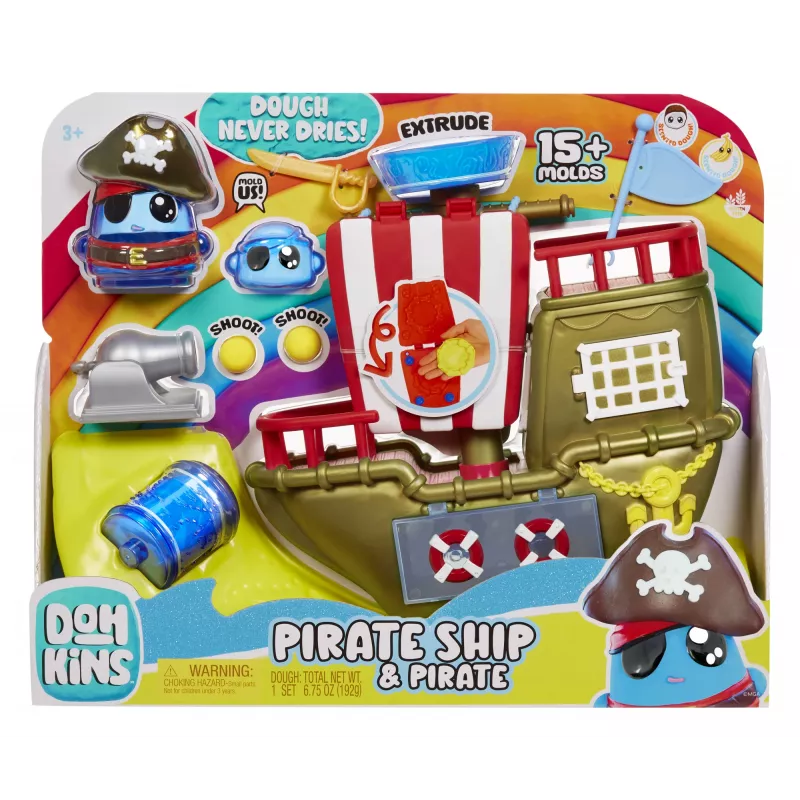 MGA DohKins conjunto de jogo Navio pirata, conjunto de plasticina, 2 cores, a partir dos 3 anos