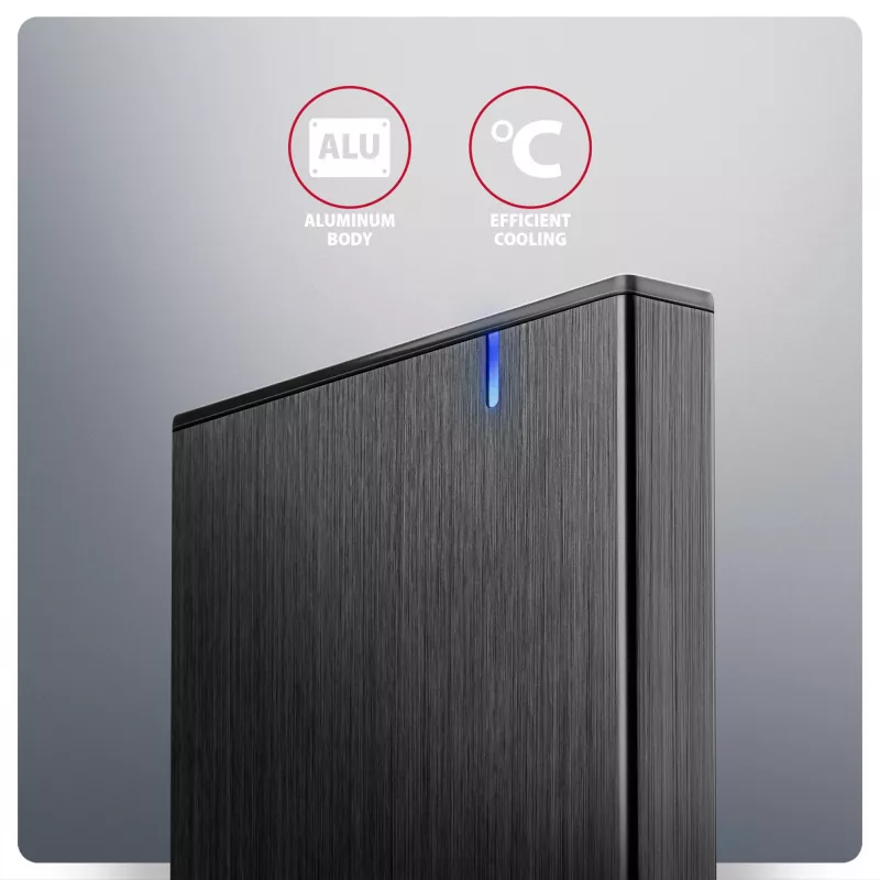 Axagon EE25-XA6C caixa externa compacta de alumínio USB-C 5 Gbit/s – SATA 6G para SSD/HDD de 2,5 inch