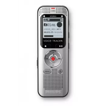 Gravador de voz Philips Voice Tracer DVT2015 memória interna cartão flash prateado 2370 h de tempo de gravação