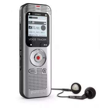 Gravador de voz Philips Voice Tracer DVT2015 memória interna cartão flash prateado 2370 h de tempo de gravação