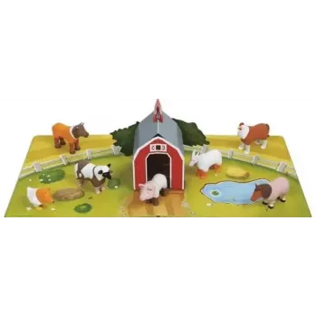 Conjunto magnético de mini animais MALIK 62333 — figuras magnéticas tema quinta para crianças pequenas