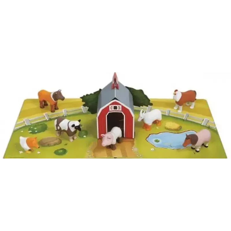 Conjunto magnético de mini animais MALIK 62333 — figuras magnéticas tema quinta para crianças pequenas
