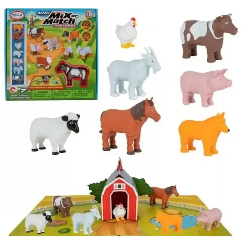 Conjunto magnético de mini animais MALIK 62333 — figuras magnéticas tema quinta para crianças pequenas