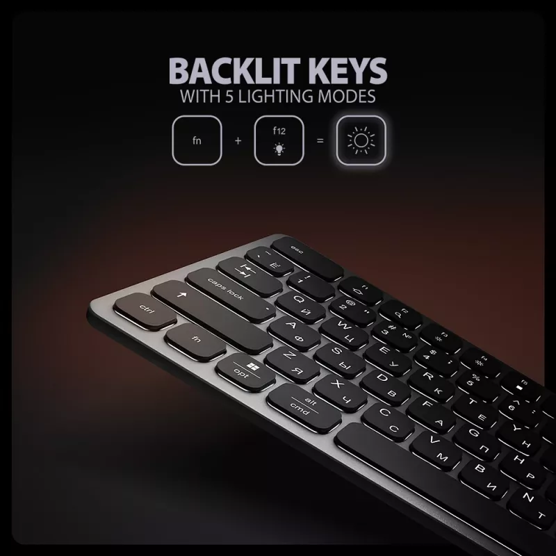 Axagon HMC-KB-CRL, hub USB 5Gbps com teclado, HDMI 4K/60Hz, 3x USB-A, SD/mSD, áudio, PD100, layout cirílico