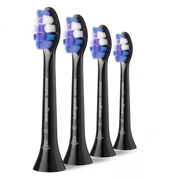 Cabeças de escova Philips HX6054/88 — pack de 4, cerdas extra macias, preto