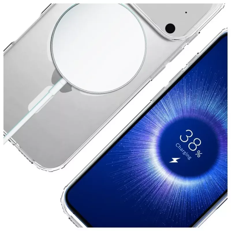 Capa de proteção 3MK Armor MagCase para Apple iPhone 17 Pro, fixação magnética, transparente/fumado