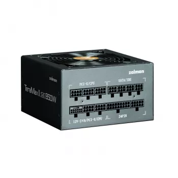 Fonte de alimentação Zalman TeramaxII SE 850 W ATX 18+10 Pin, 80 PLUS Gold, ventoinha 120 mm, preto