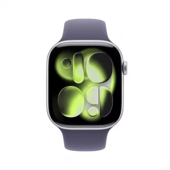 Smartwatch Apple Watch Series 11 GPS 46mm caixa de alumínio prateada com bracelete desportiva Purple Fog S/M