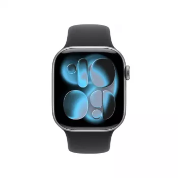 Apple Watch Series 11 GPS + Cellular 42mm caixa de alumínio Space Grey com bracelete desportiva preta – S/M