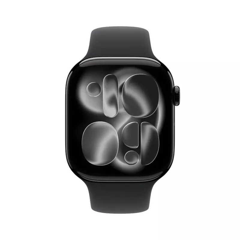 Apple Watch GPS + Cellular 46mm caixa de alumínio Jet Black com bracelete desportiva preta S/M