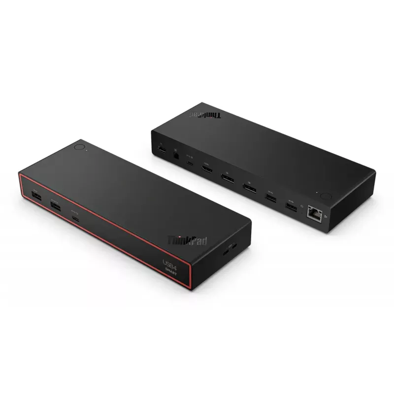 Docking station Lenovo ThinkPad USB4 Smart Dock 5500 – host USB4, 4x USB-A Gen2, HDMI, Gigabit Ethernet, fonte de alimentação 135W, Eclipse preto