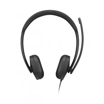 Headset VoIP Lenovo 5000 com fio de arco de cabeça escritório/call center USB Type-C preto
