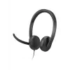 Headset VoIP Lenovo 5000 com fio de arco de cabeça escritório/call center USB Type-C preto