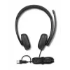 Headset VoIP Lenovo 5000 com fio de arco de cabeça escritório/call center USB Type-C preto