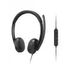 Headset VoIP Lenovo 5000 com fio de arco de cabeça escritório/call center USB Type-C preto