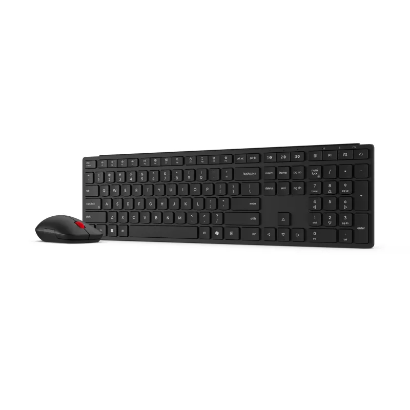 Teclado e rato Lenovo 4X31S04848 incluídos escritório RF Wireless + Bluetooth inglês dos EUA preto