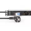 DIGITUS DN-95439 PDU de alumínio para bastidor de 19 polegadas 1U, 7 tomadas Schuko, disjuntor, 16 A, 4000 W, 230 V, 50/60 Hz, cabo de 1,8 m